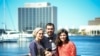 بسمہ علوی اپنے شوہر اور دو بیٹیوں کے ساتھ جیکسن ویل، فلوریڈا میں اپنے نئے آبائی شہر میں۔ (بشکریہ بسمہ علوی)